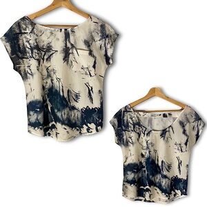 Kirra Navy/White Tie Dye Open-Back Top